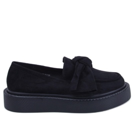 Mocassins de camurça pretos Tempelton com laço
