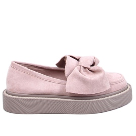 Mocassins de camurça rosa Tempelton com laço Mocassins de camurça rosa Tempelton com laço