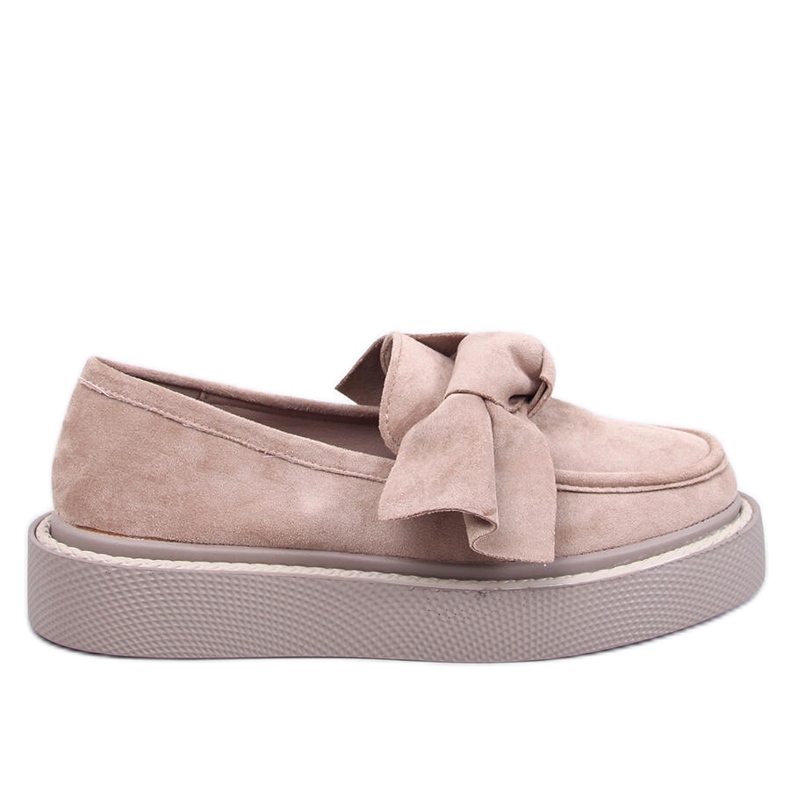 Mocassins de camurça Tempelton Khaki com laço bege