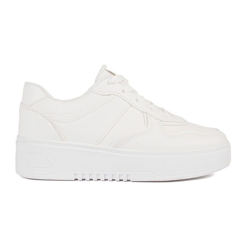 Calçado desportivo plataforma feminino branco