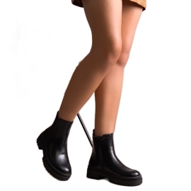 Botins clássicos pretos com isolamento preto da Edina