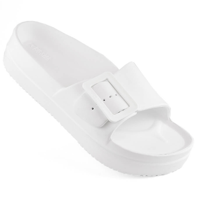 Big Star Flippers de espuma feminina na plataforma com grande estrela NN274A661 Fivela branca branco