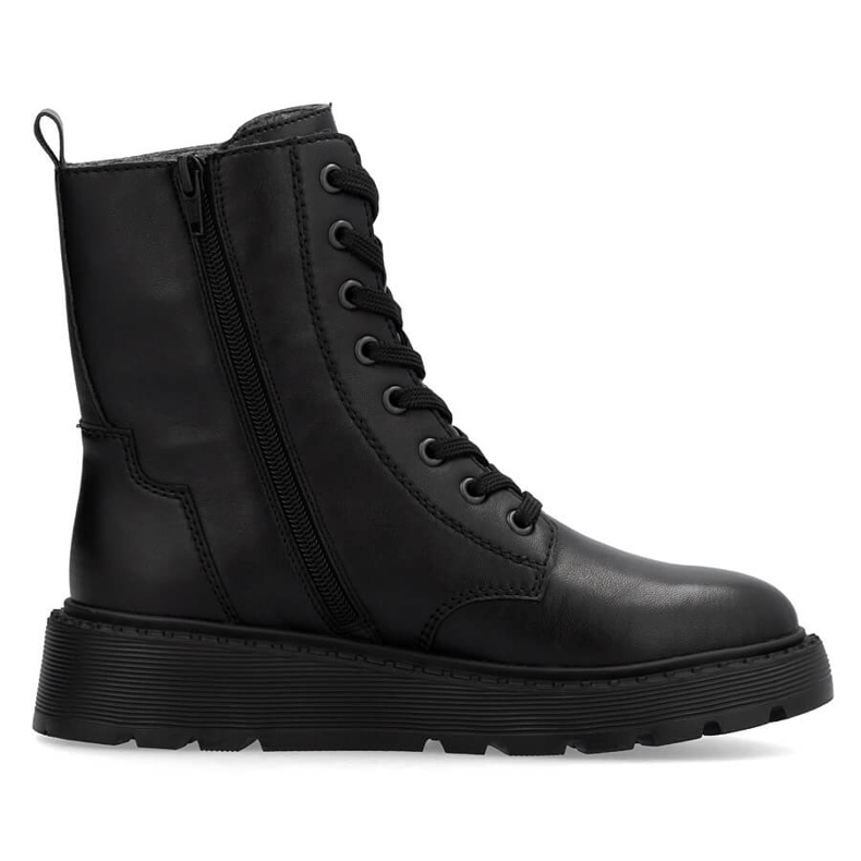 Botas femininas de couro isoladas Rieker pretas 70401-00 preto