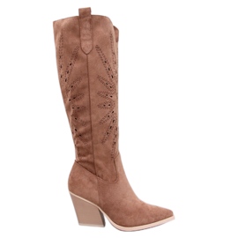 Botas de cowboy com aberturas Taylor Camel marrom