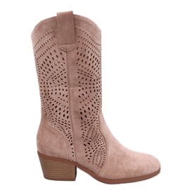 Botas de cowboy com orifícios Hunter Khaki castanho