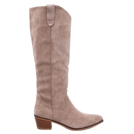 Botas de cowboy de camurça cáqui Torez castanho