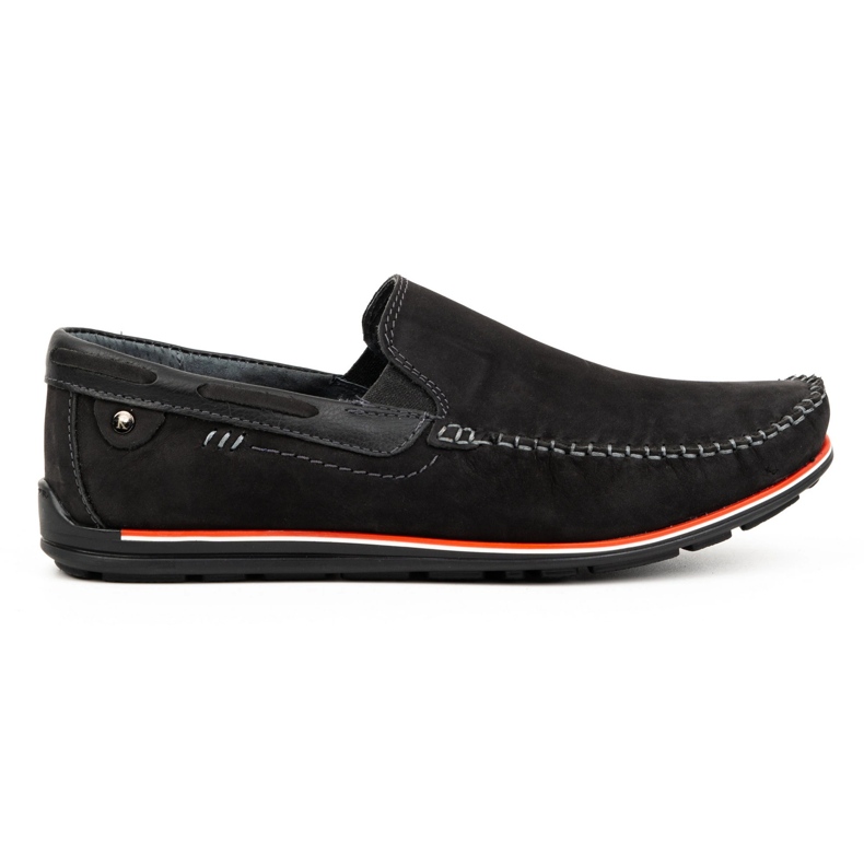 KOMODO Mocassins masculinos em couro 920K, nobuck preto