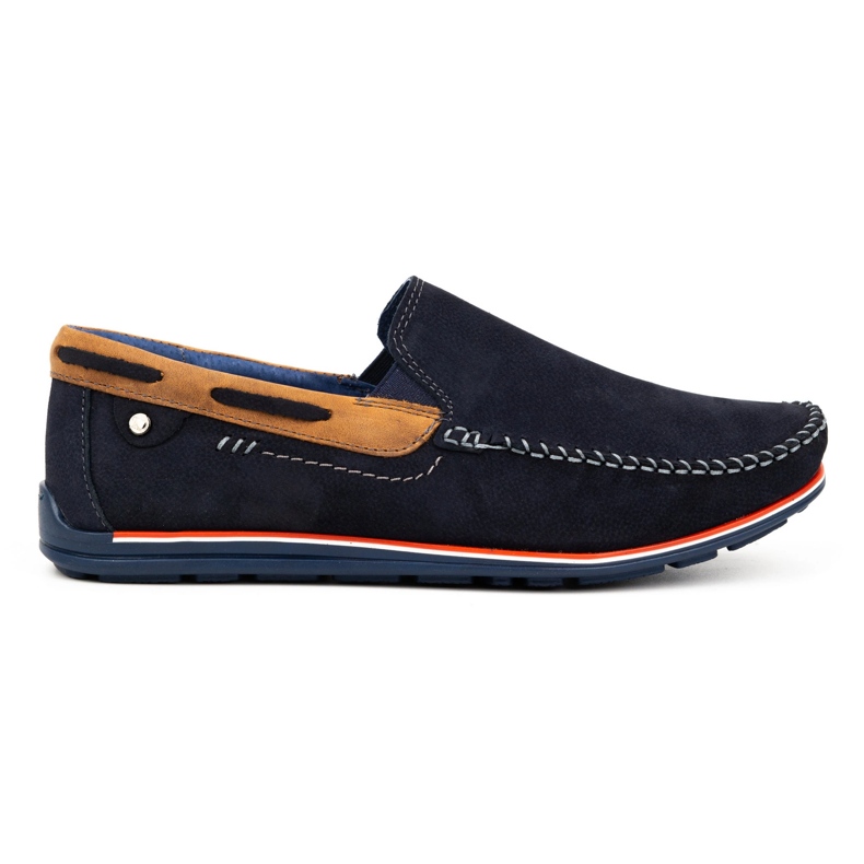 KOMODO Mocassins masculinos em couro 920K, azul marinho