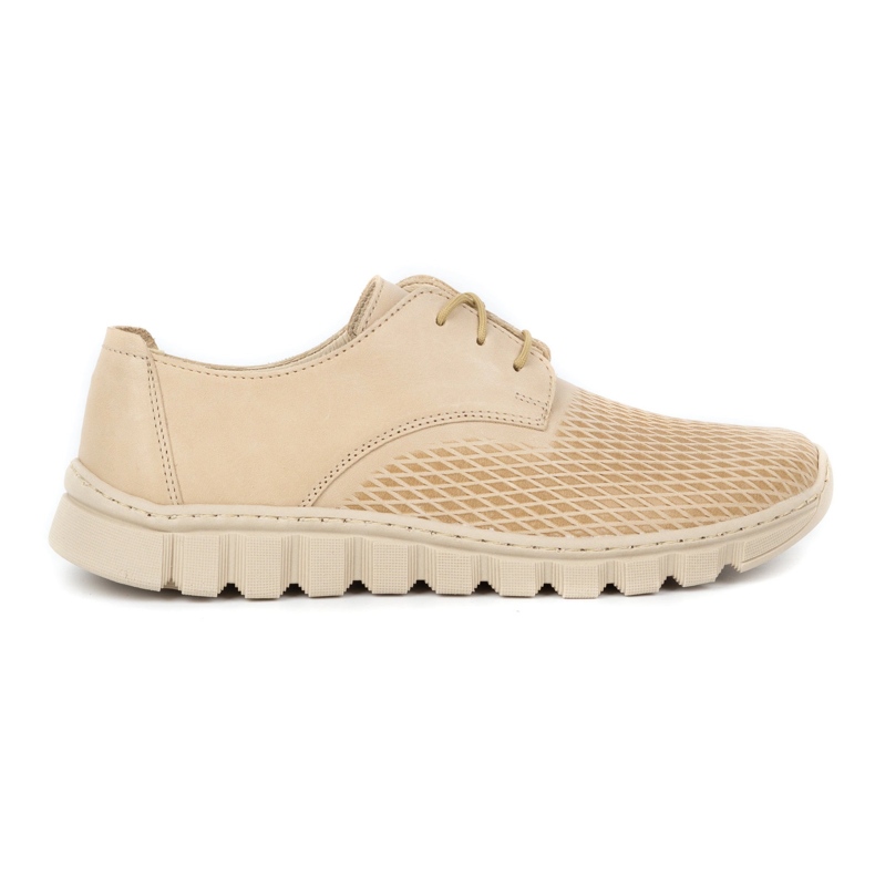 WASAK Sapatos femininos de couro 0682W, creme bege