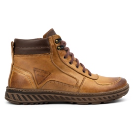 Olivier Sapatos masculinos de inverno, botas de couro, 950MP, vermelho marrom