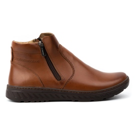 KOMODO Botas Chelsea largas de inverno masculinas, botas de couro, 925K, marrom