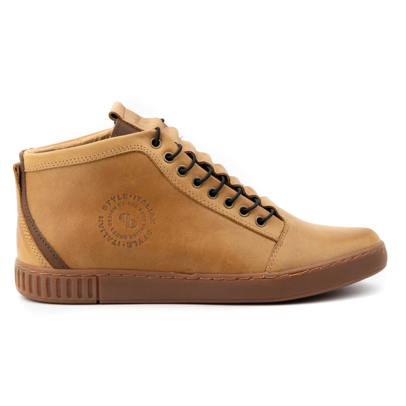 Polbut Botins masculinos de couro com isolamento 2122 castanho