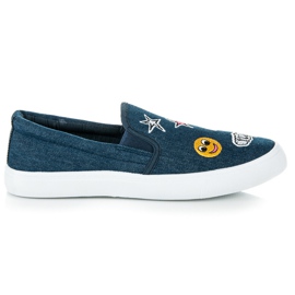 Balada Chinelos jeans com remendos azul