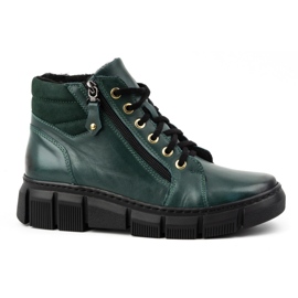 Olivier Botas femininas de inverno em couro com isolamento 1180 verdes Olivier Botas femininas de inverno em couro com isolamento 1180 verdes