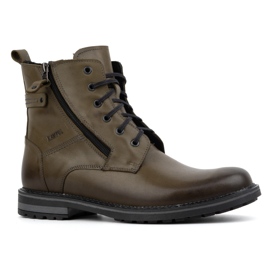 Kampol Botas masculinas de couro de inverno 155KAM verdes