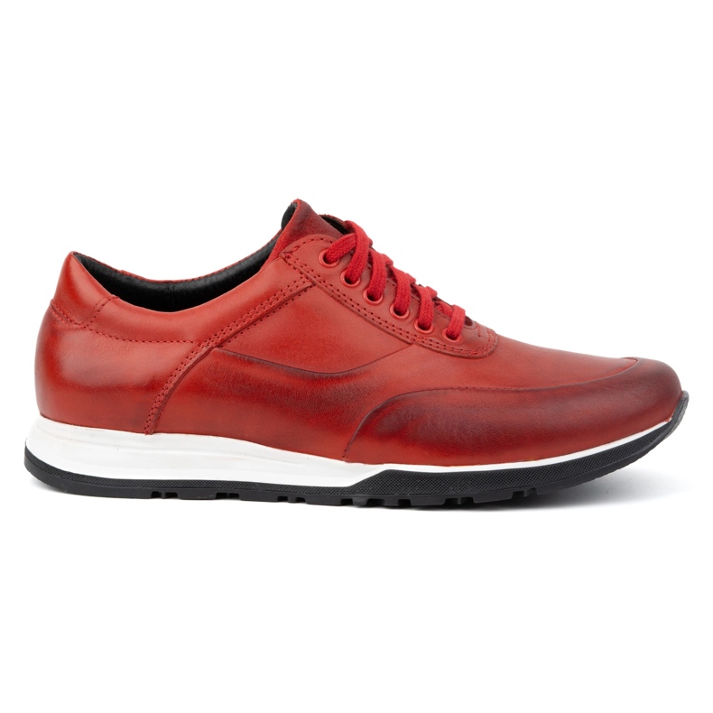 Olivier Sapatos casuais esportivos de couro masculino 902KNT vermelho