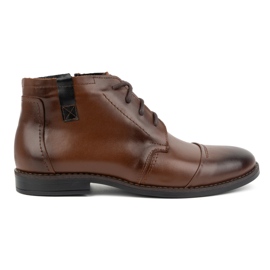 Olivier Sapatos masculinos de inverno, botins elegantes 282LU, marrom