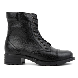 Olivier Botas femininas de couro, botas de inverno com isolamento, 226BB, pretas preto