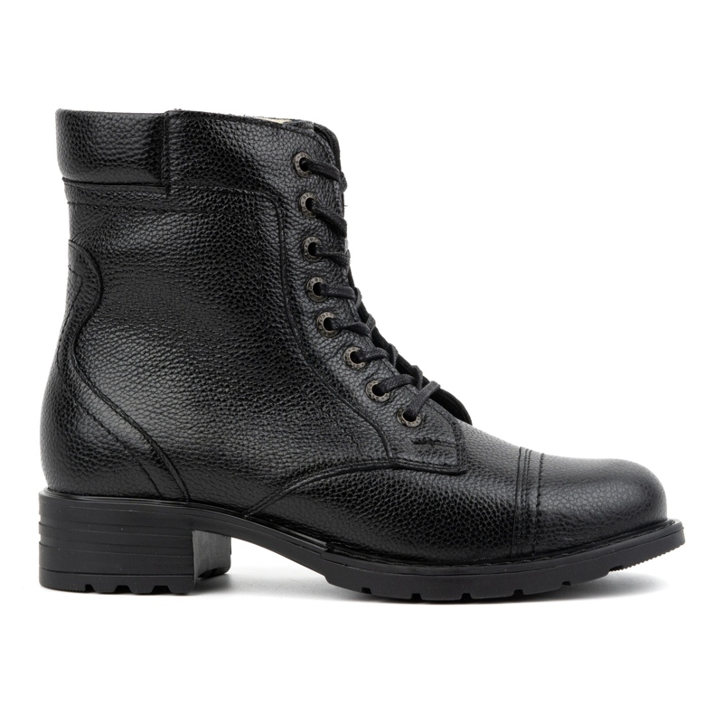 Olivier Botas femininas de couro, botas de inverno com isolamento, 226BB, pretas preto