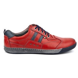 Sapatos de couro masculino vermelho intenso 28KAM KAMPOL