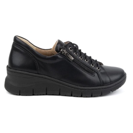 Olivier Sapatos femininos de couro com sola grossa 1236, pretos