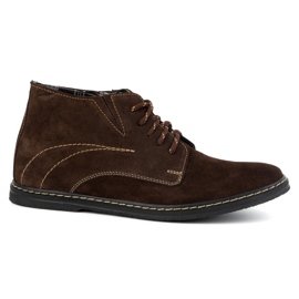 Olivier Botas masculinas Chelsea com cadarço 307lu marrom
