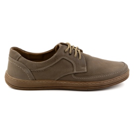 Olivier Sapatos masculinos de couro com atacadores 7150DT castanhos marrom