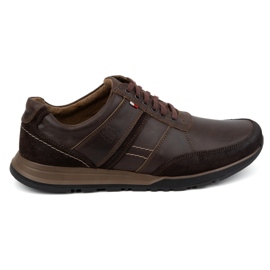 Olivier Sapatos masculinos de couro com atacadores Sport Style 310GT castanho marrom