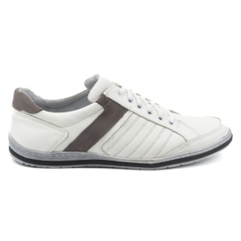 KOMODO Sapatos masculinos em couro branco 236K