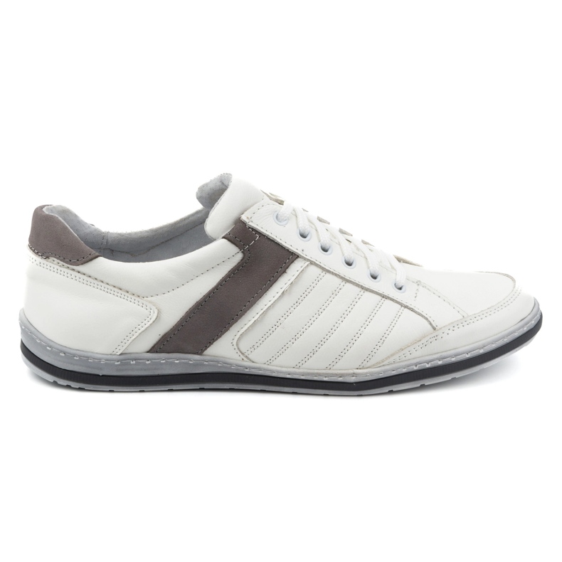KOMODO Sapatos masculinos em couro branco 236K