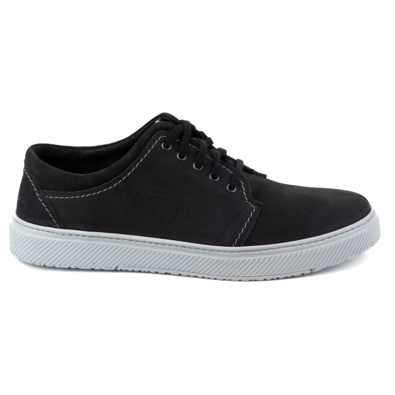 Joker Sapatos casuais masculinos de couro 894J, preto e cinza