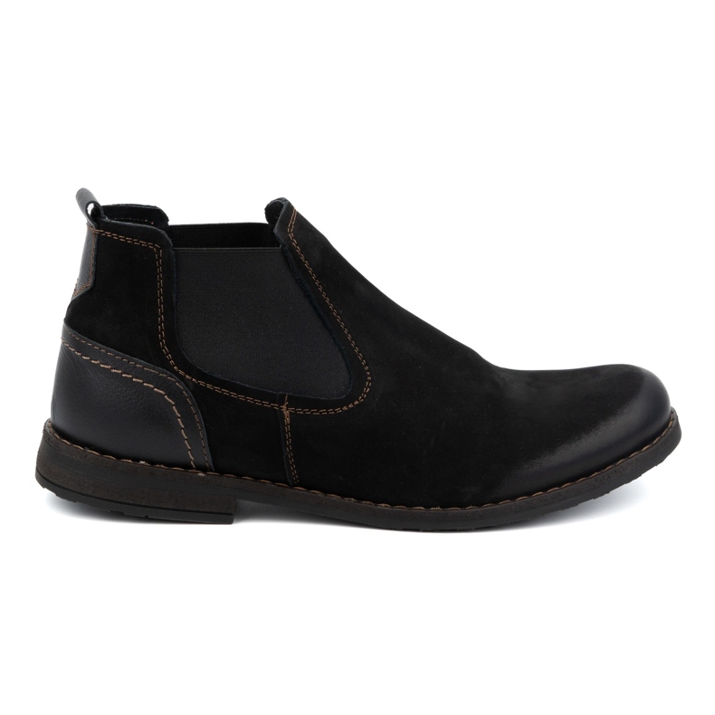 Olivier Botas Chelsea masculinas de couro 925MA Sw, pretas preto