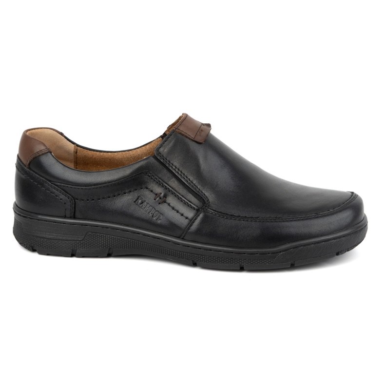 Kampol Sapatos casuais masculinos de couro 58KAM, pretos