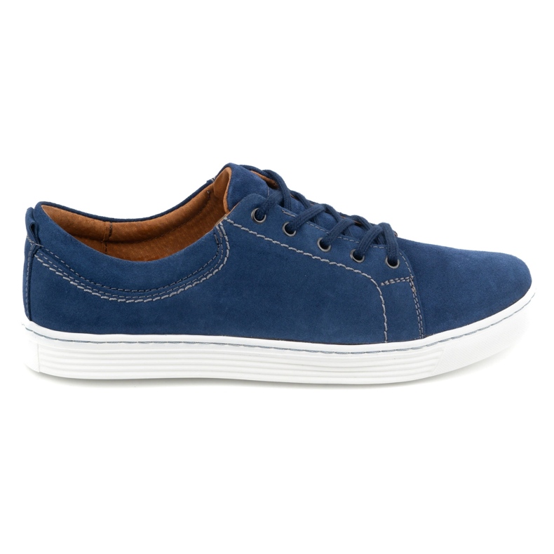 Olivier Sapatos casuais masculinos de couro 946MA, veludo azul