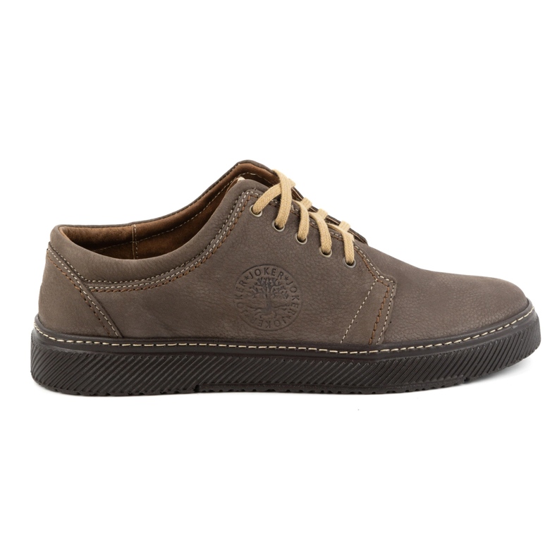 Joker Sapatos casuais masculinos de couro 894J verde-oliva