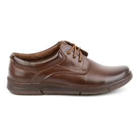 Olivier Sapatos masculinos de couro com cadarço 240LU, marrom