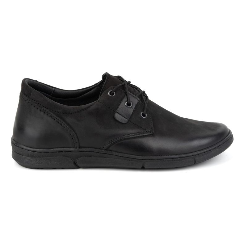 Olivier Sapatos elevadores masculinos casuais com cadarço, couro, 237KZ + 2,5 cm, preto