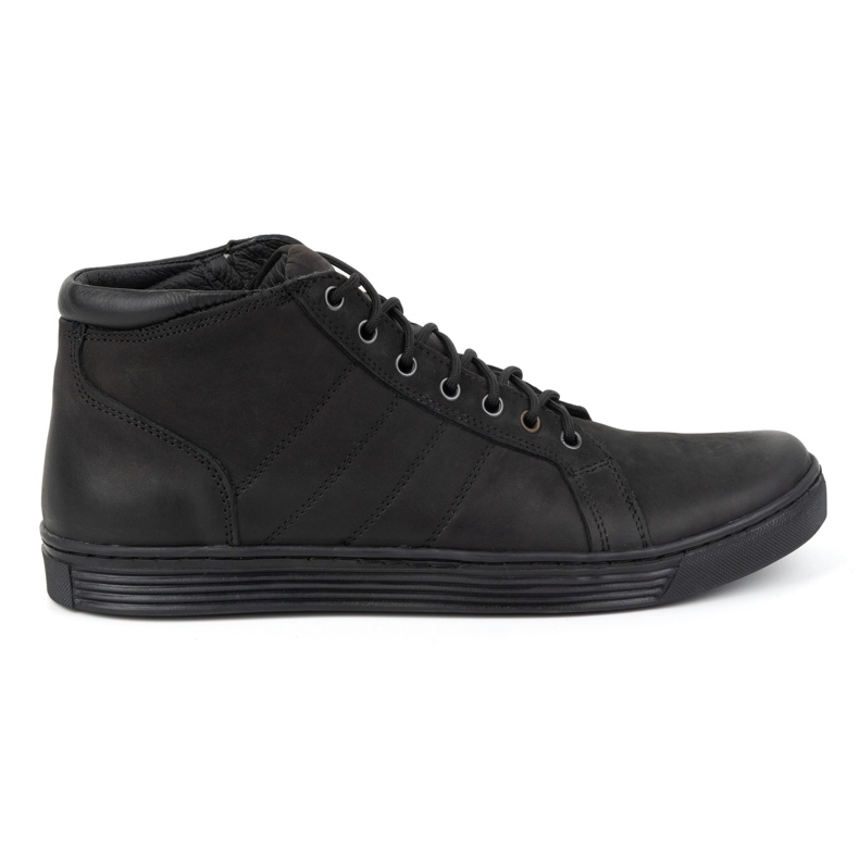 Olivier Botins masculinos de couro com cadarço 311KZ pretos