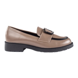 Goodin Mocassins femininos bege com fivela