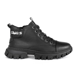 Botins pretos com atacadores de mulher Sergio Leone