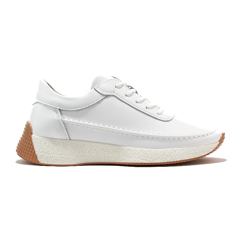 Sergio Leone Calçados esportivos femininos de couro branco perfurado