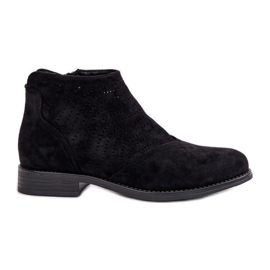 Botas femininas abertas com salto plano preto S.Barski HY42-076