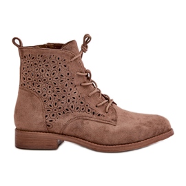 Botins femininos com estampa marrom S.Barski HY66-136