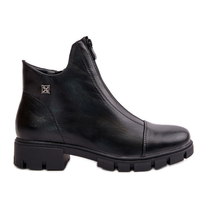 Botas femininas isoladas em couro ecológico, preto Verietta