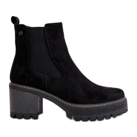 Botas femininas isoladas com salto alto Eco Camurça Preta Irissinae preto