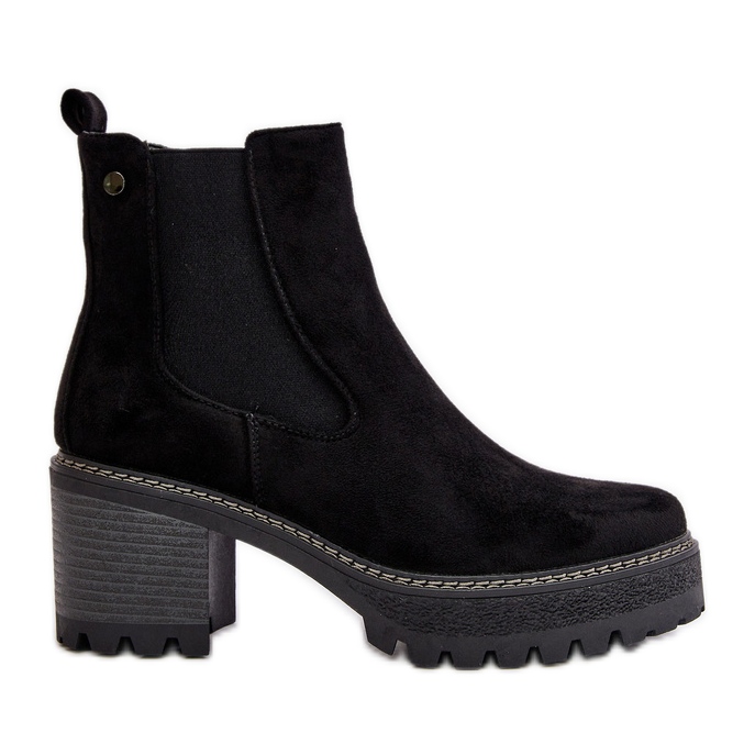 Botas femininas isoladas com salto alto Eco Camurça Preta Irissinae preto