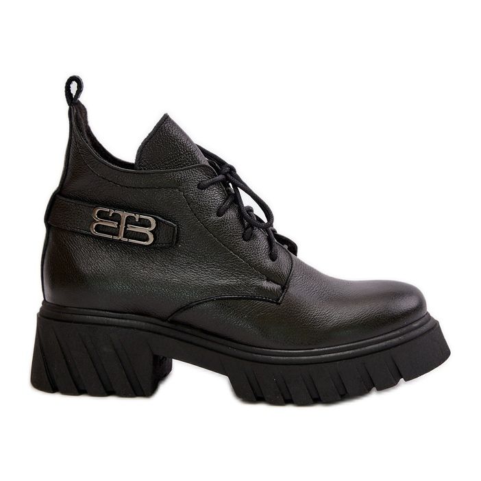 Zazoo 60483 Botas femininas de couro cano baixo, isoladas, pretas preto