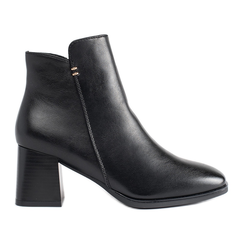 Botins de salto alto femininos negros preto