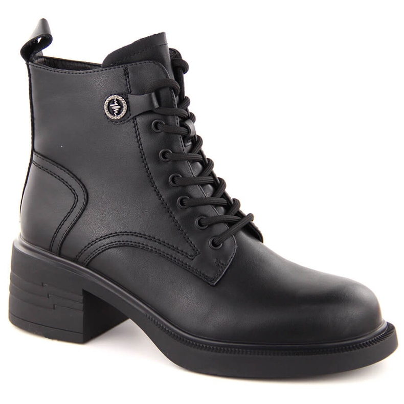 Botas femininas de couro, levemente isoladas, pretas Vinceza 91107 preto