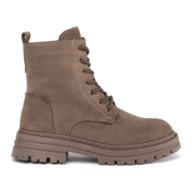 Botas femininas marrons de trabalho com cadarço, Sergio Leone marrom